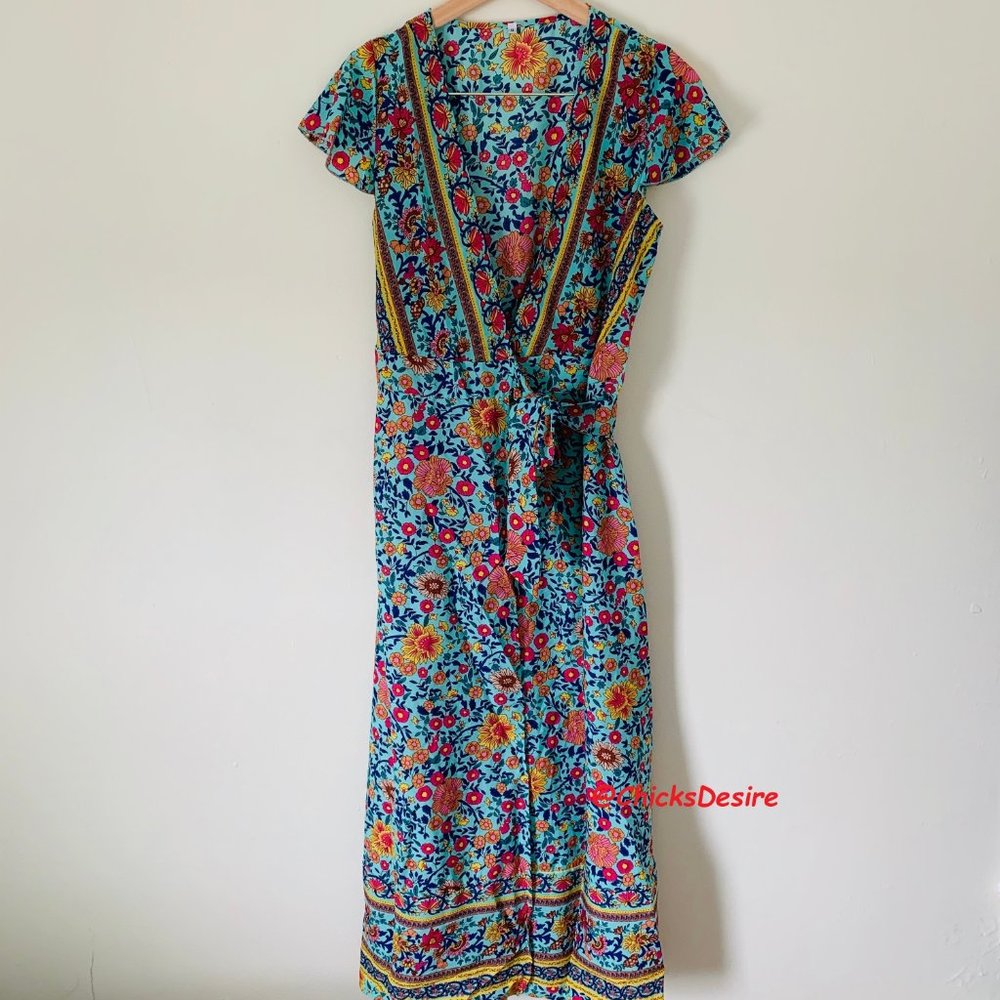 2021 Hot Pick - Boho V-neck Maxi Printed Dress - Picture 5 of 15